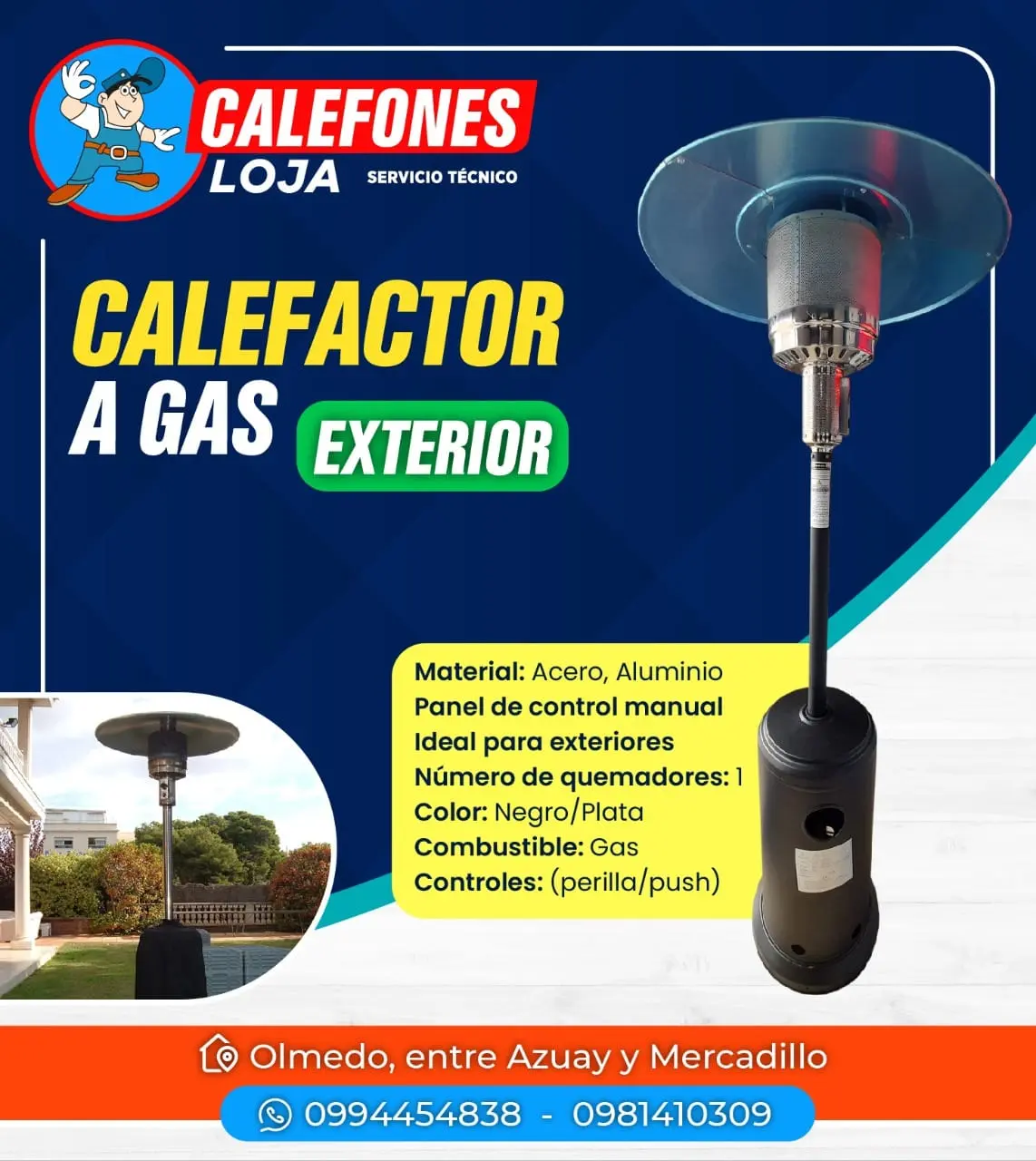 Venta de Calefactor a Gas Exterior en Loja - Calefón original con garantía